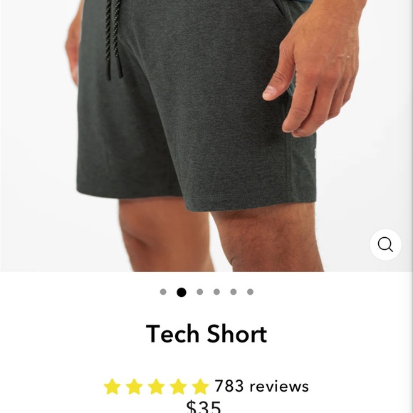 Bear Bottom Tech Short 7” inseam Charcoal Gray Large - Picture 14 of 16